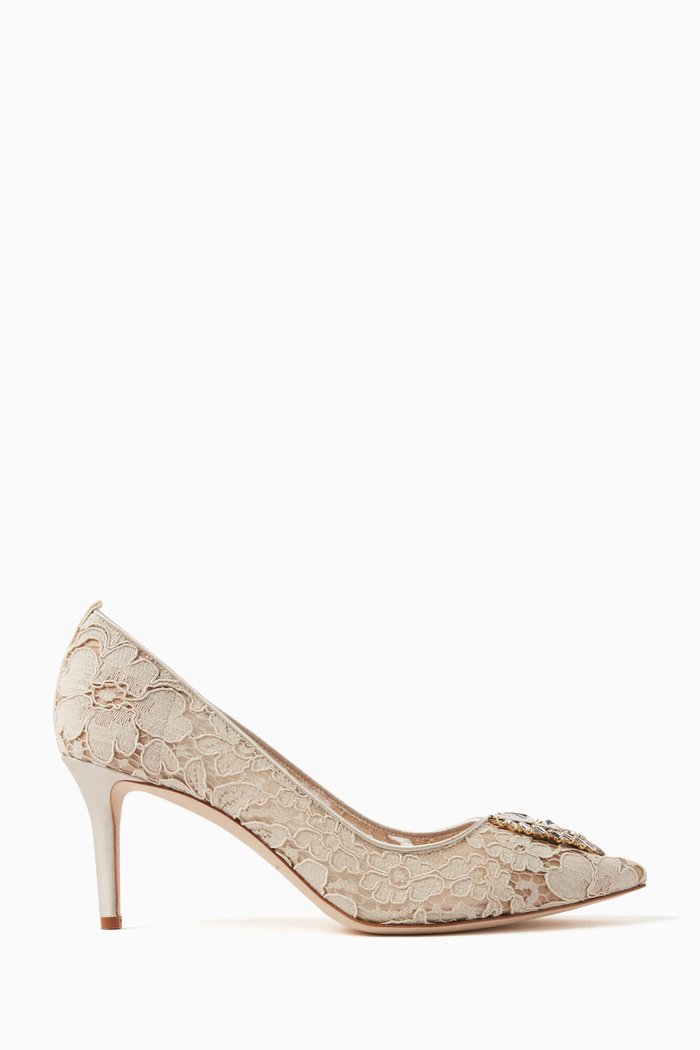 

Tempest 70 Crystal-embellished Pumps in Lace, Neutral
