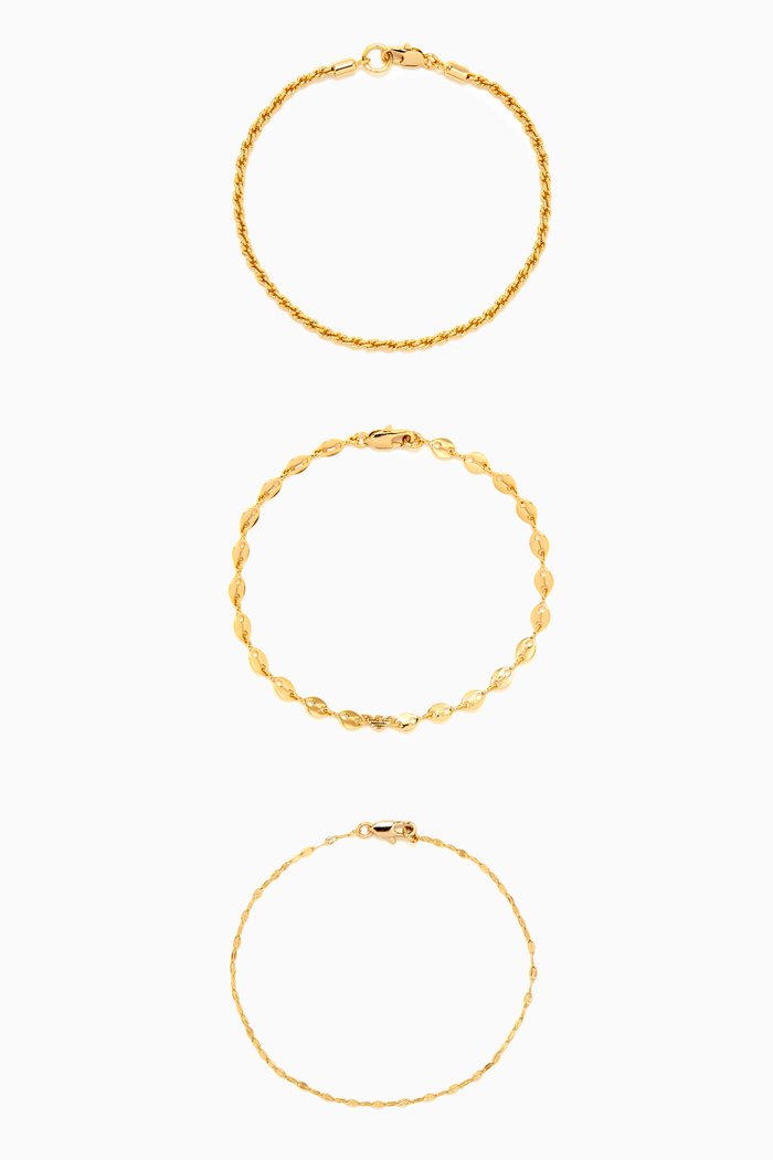 

Logo Multi-Strand Bracelet in Brass, Gold