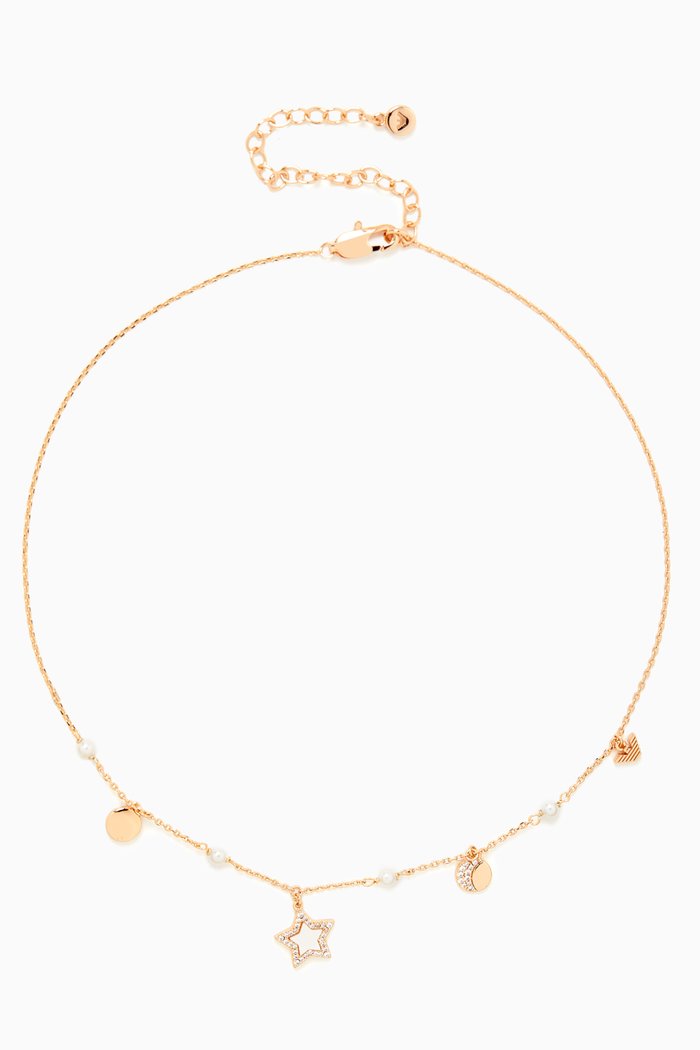 

Sentimental Station Necklace in Brass, Gold