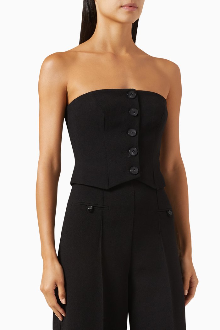 Amura Button-up Top, Black