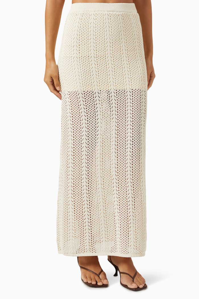 

Arlo Maxi Skirt in Crochet, Neutral