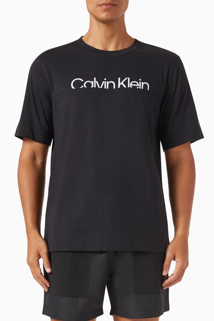

Gym T-shirt in Technical Cotton-jersey, Black