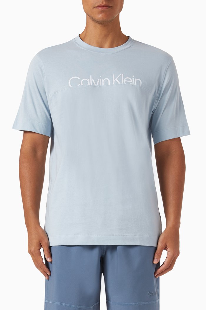 

Gym T-shirt in Technical Cotton-jersey, Blue