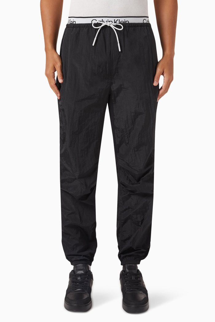 

Logo Joggers in Woven-fabric, Black