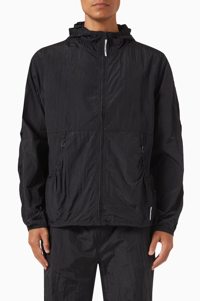 

Hooded Windbreaker in Technical-fabric, Black