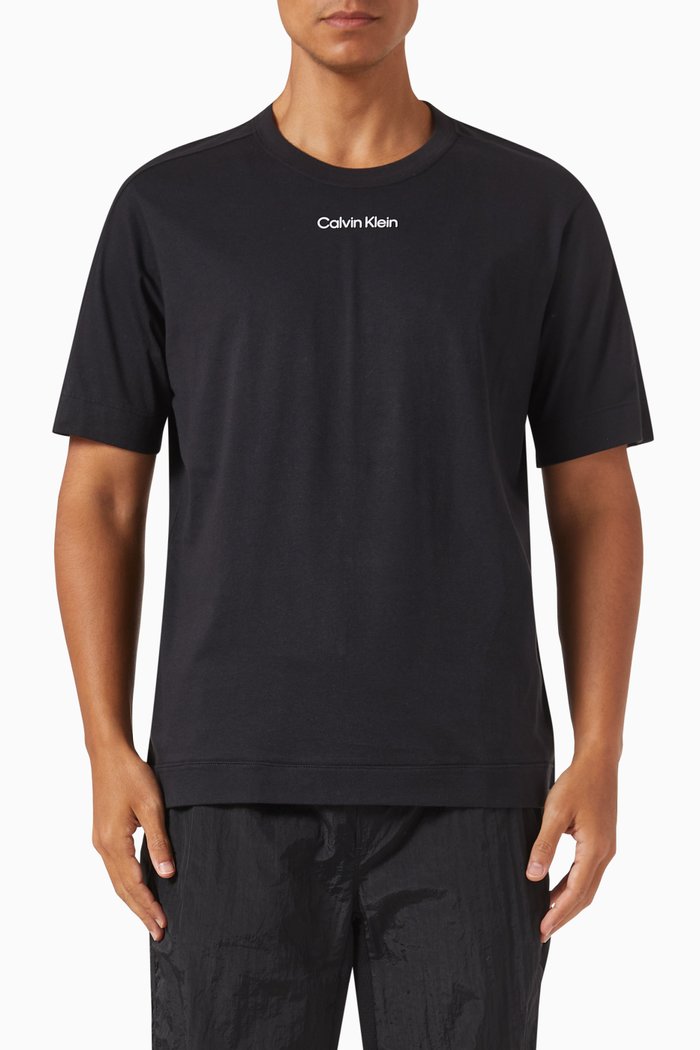

Gym T-shirt in Technical Cotton-jersey, Black