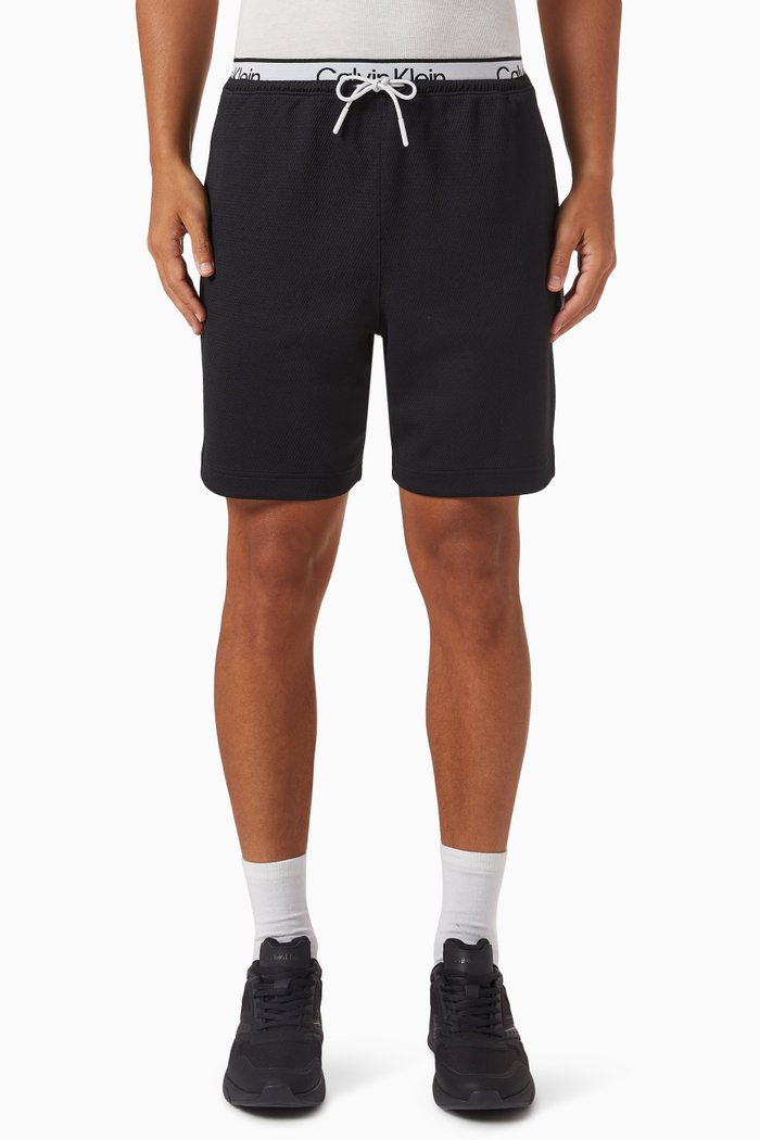 

Double Waistband Gym Shorts in Jacquard, Black