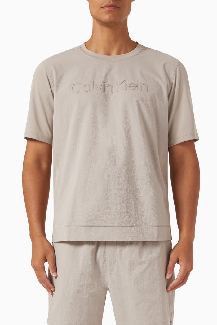 

Textured Gym T-shirt in Technical-fabric, Neutral