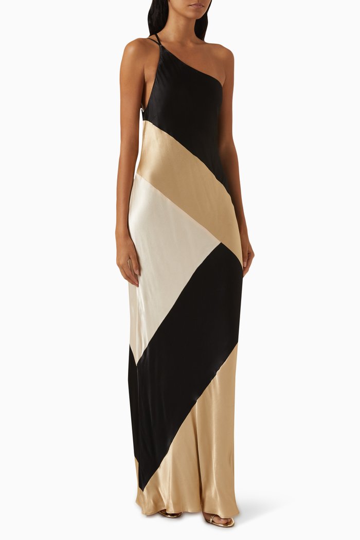 

Sofia Colour-block Maxi Dress in Viscose Blend, Multicolour
