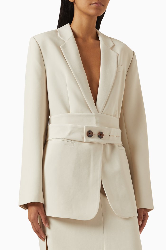 

Irena Oversized Tailored Blazer, Neutral