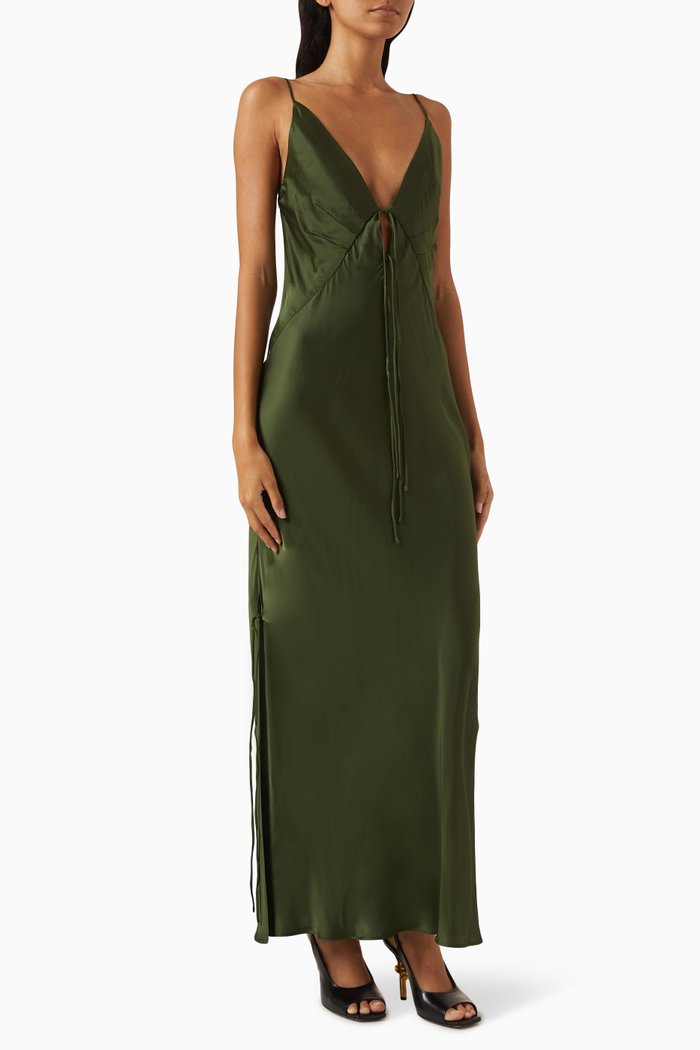

Shae Slip Maxi Dress in Viscose Blend, Green
