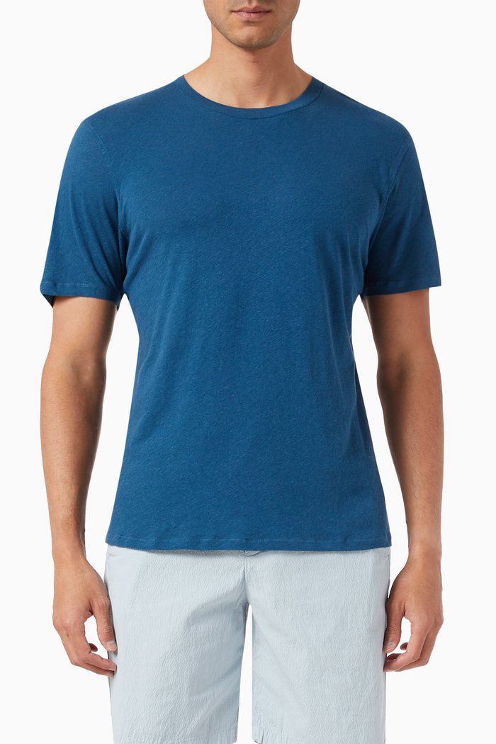 

Lucio T-shirt in Linen Blend, Blue