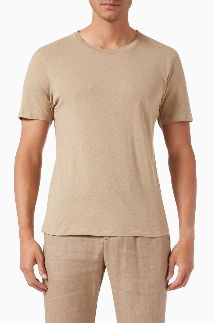 

Lucio T-shirt in Linen Blend, Neutral
