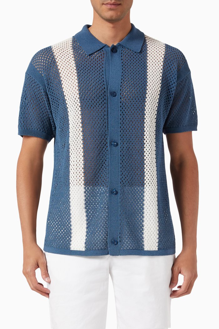 

Castillo Crochet Cardigan in Cotton Blend, Blue