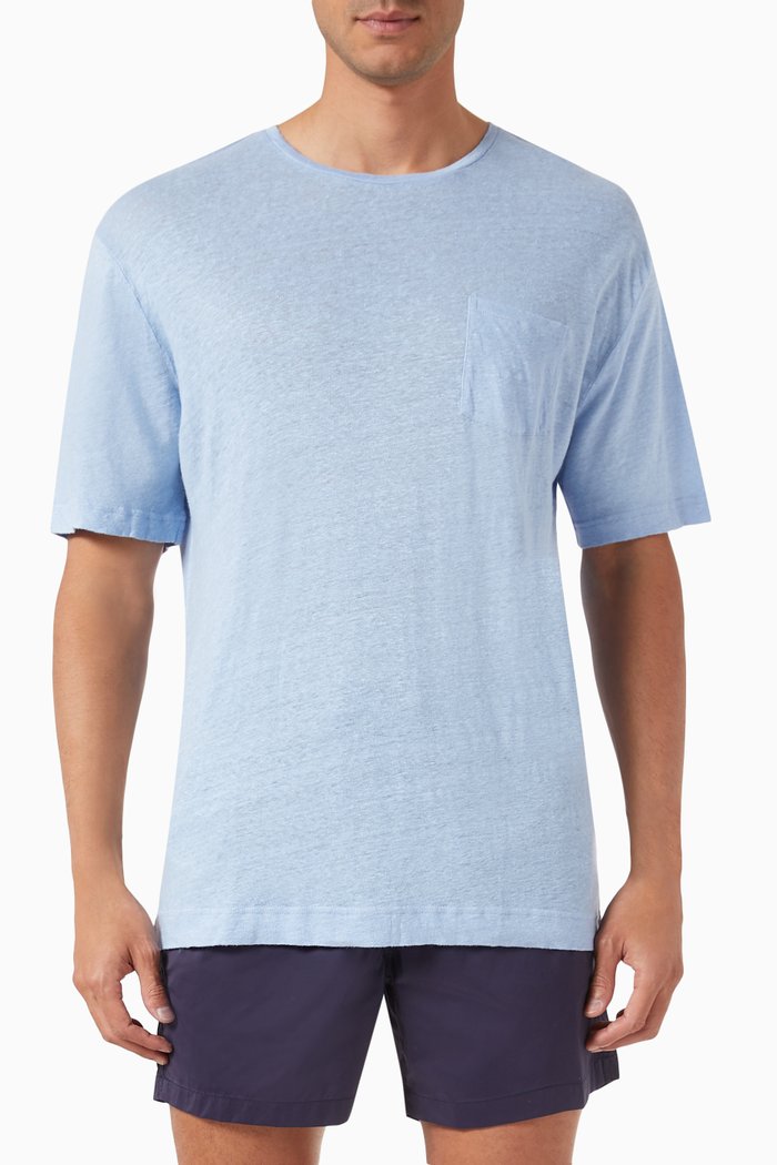 

Carmo Relaxed T-shirt in Linen, Blue