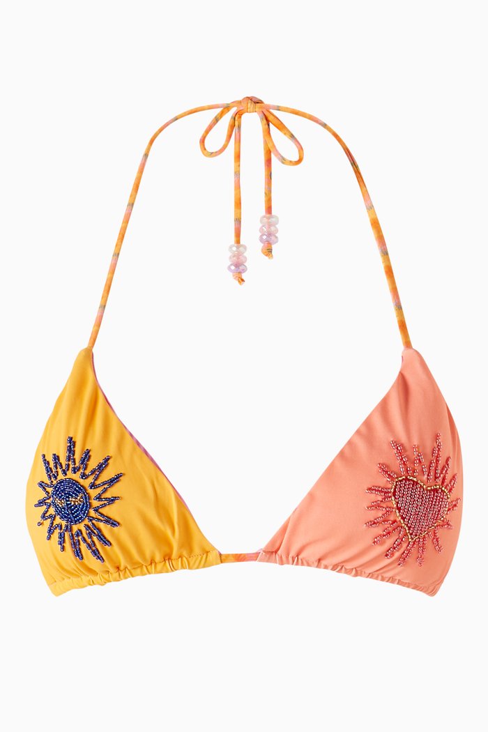 

The Triangle Bikini Top in Stretch Nylon, Multicolour