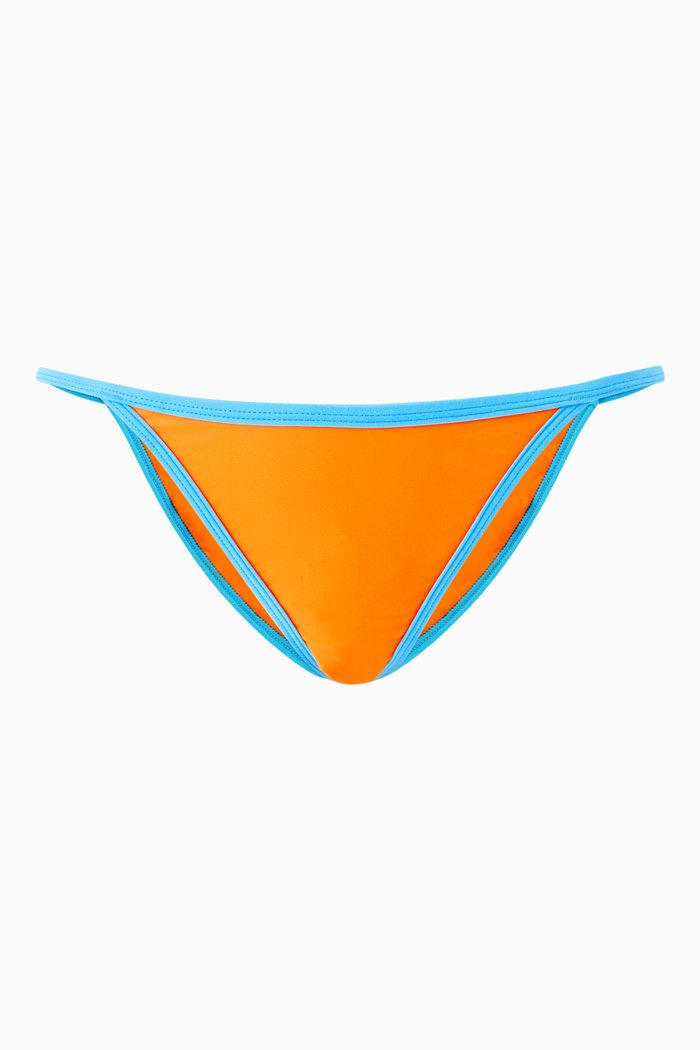 The Duo Bikini Brief in Matte Lycra, Orange