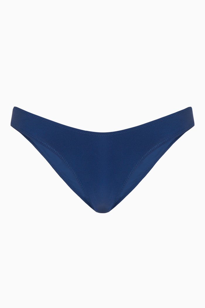 

The Luxe 90's Bikini Briefs in Stretch Lamé, Blue