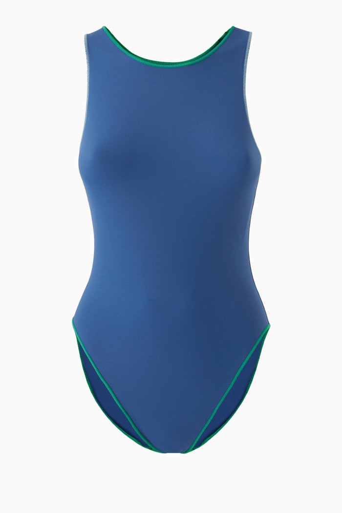

The Contour Bodysuit in Compression Lycra, Blue