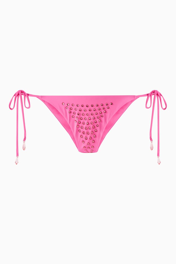

The Diamonte Bikini Brief in Stretch Nylon, Pink