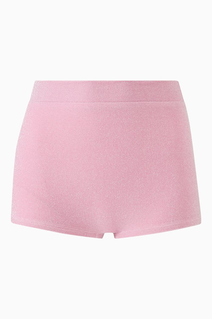 The Shortie Bikini Brief in Lurex, Pink