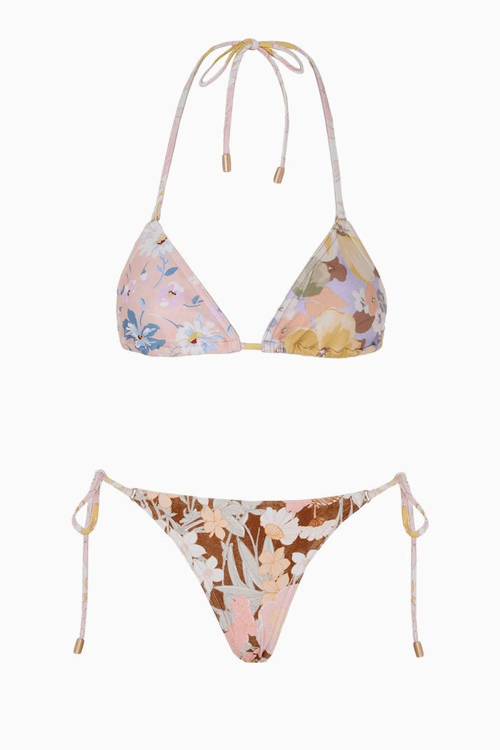 

Pop Mini Tri Bikini Set in Shiny Lycra, Pink