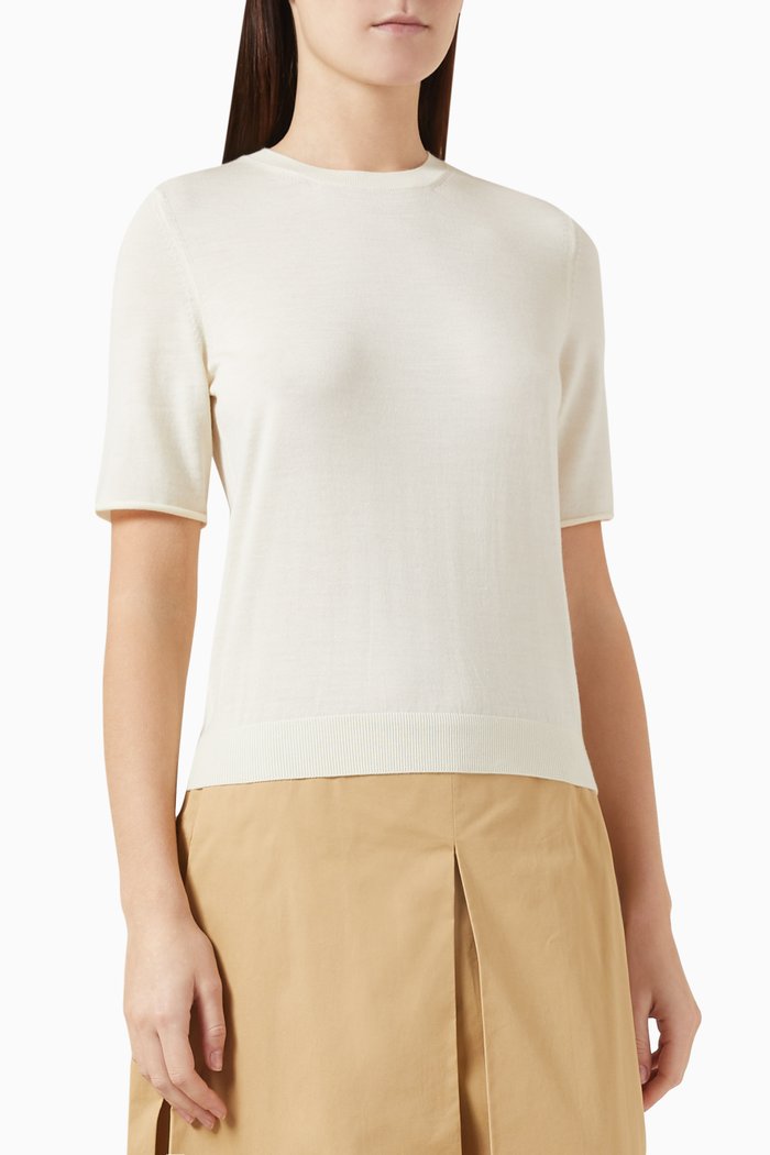 

Crewneck T-shirt in Wool, White