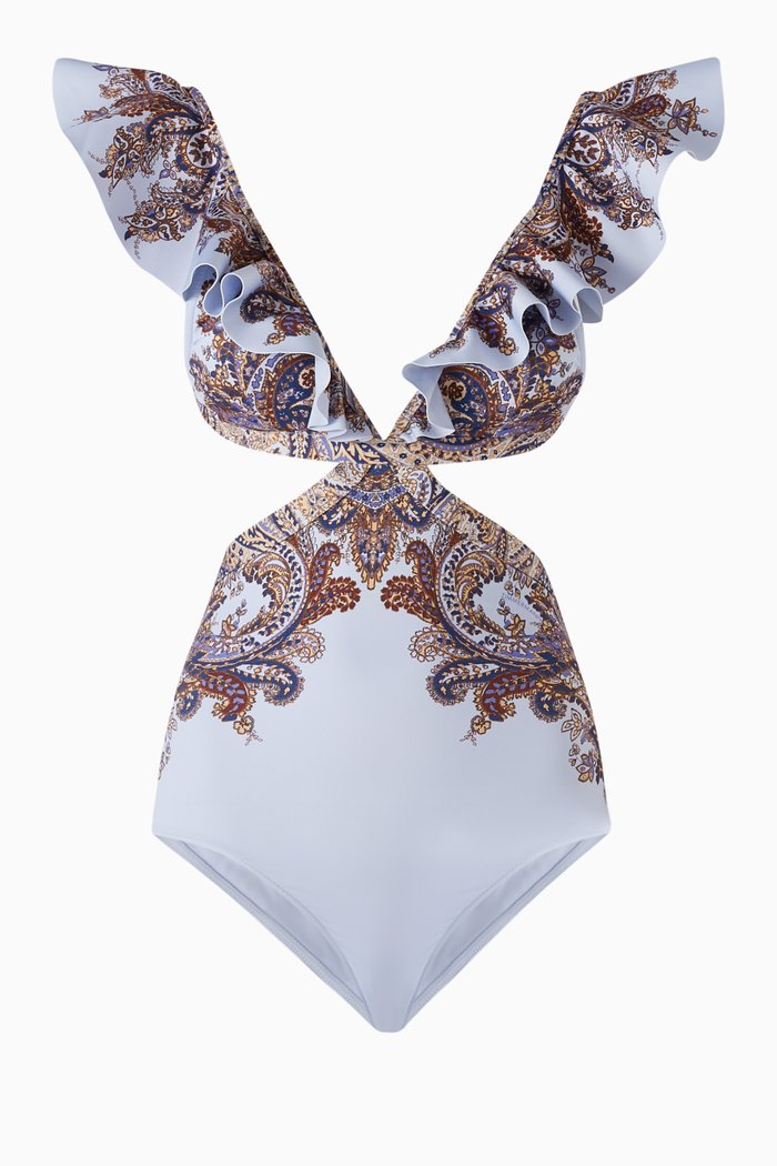 

Ottie Ruffled One-piece Swimsuit in Lycra, Neutral