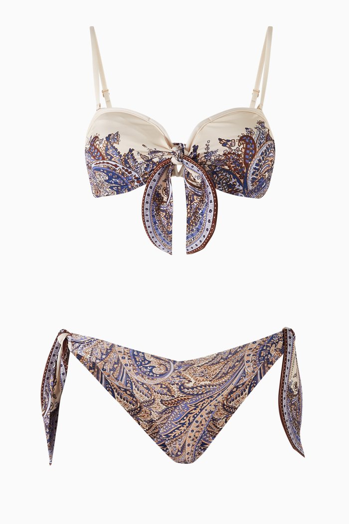 

Ottie Scarf-tie Bikini Set in Lycra, Purple
