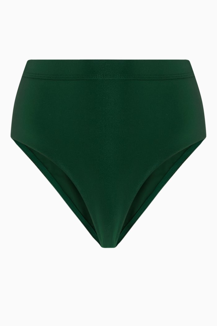 

Waverly High-waist Bikini Briefs in Lycra, Green
