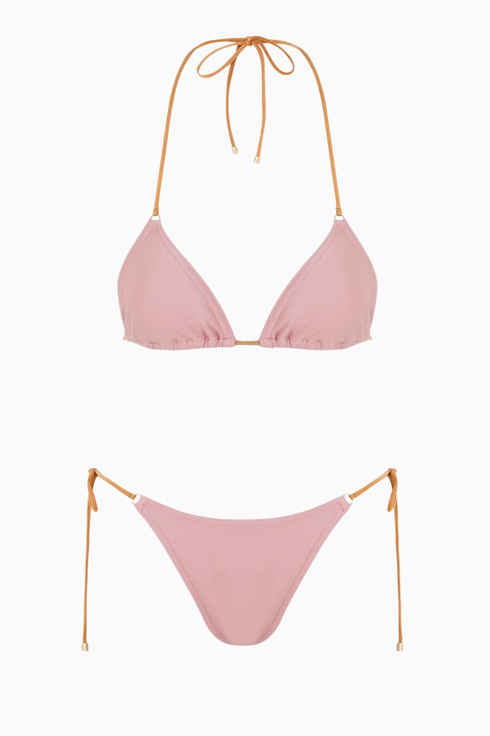 

Pop Mini Tri Bikini Set in Shiny Lycra, Pink