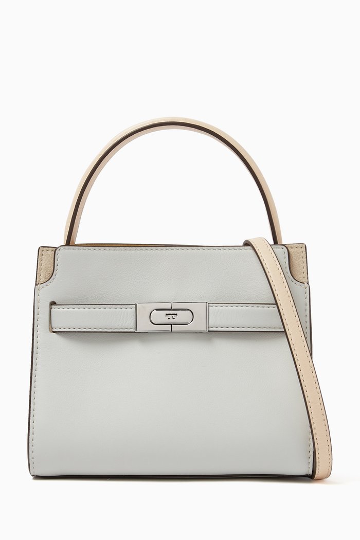 

Petite Lee Radziwill Double Bag in Leather, Grey