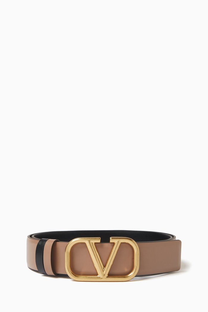 

Valentino Garavani Reversible VLogo Signature Belt in Calfskin, Brown