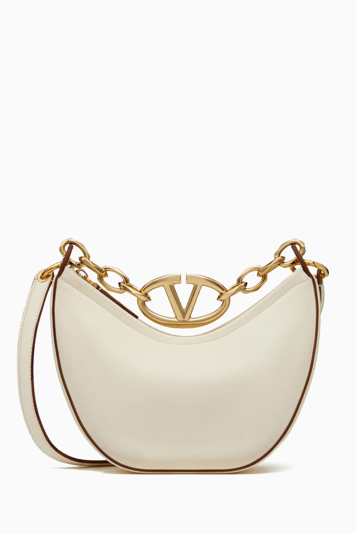 

Valentino Garavani Mini Moon Hobo Bag in Nappa Leather, White