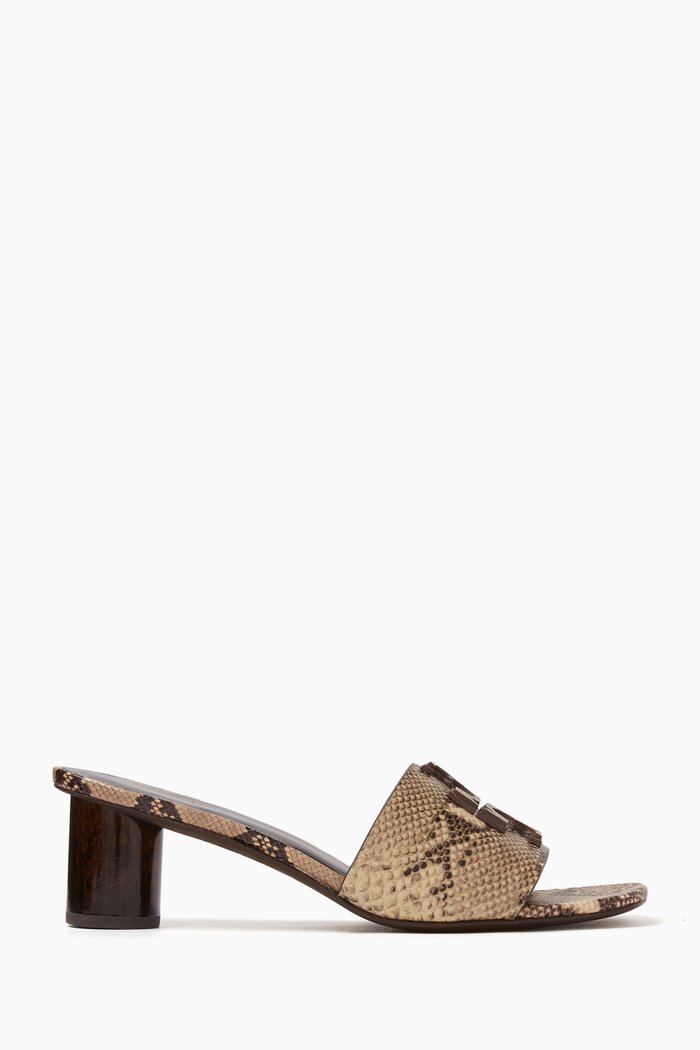 

Ines Logo 55 Mules in Leather, Neutral