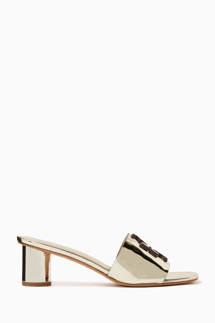 

Ines Logo 55 Mules in Leather, Neutral