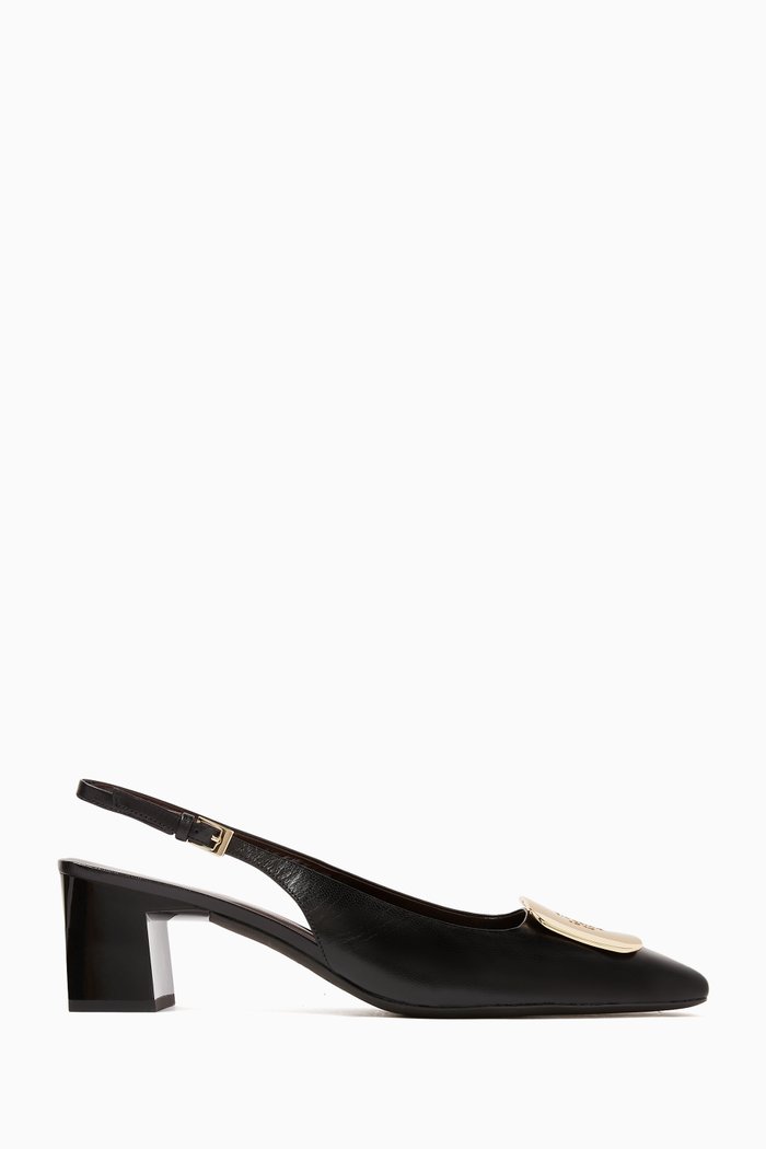 Georgia 55 Slingback Sandals in Nappa Leather, Black