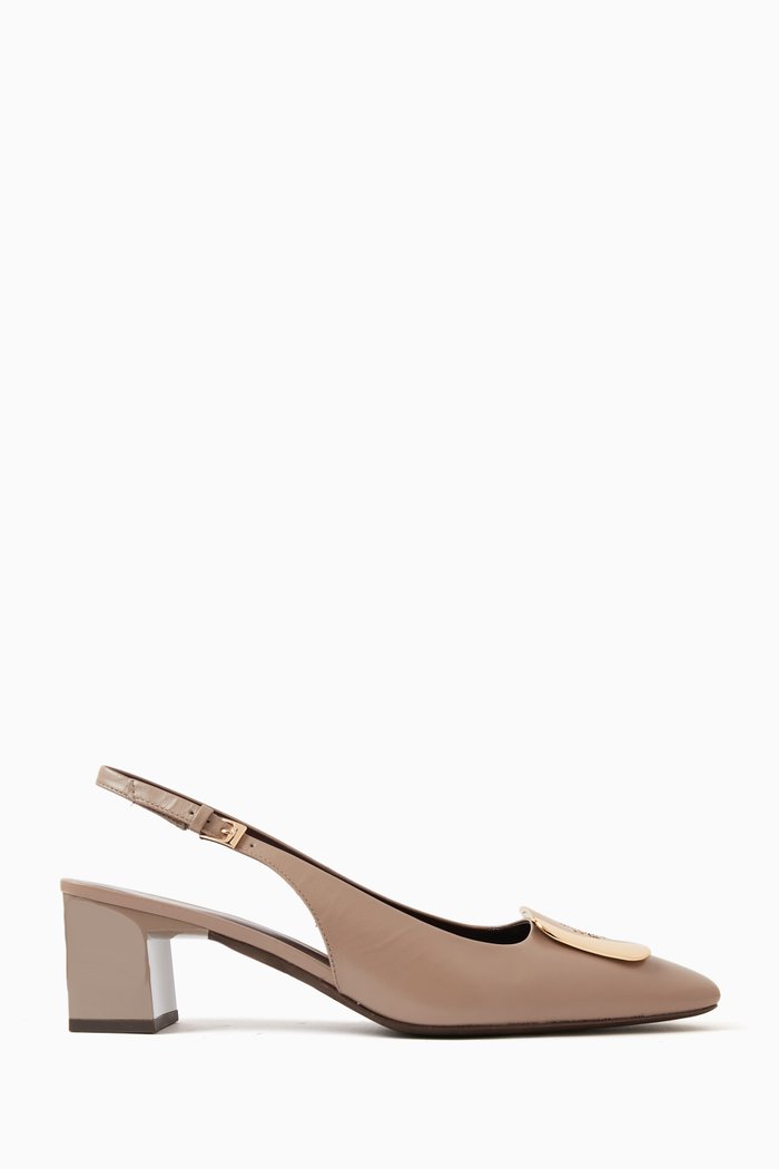 Georgia 55 Slingback Sandals in Nappa Leather, Brown