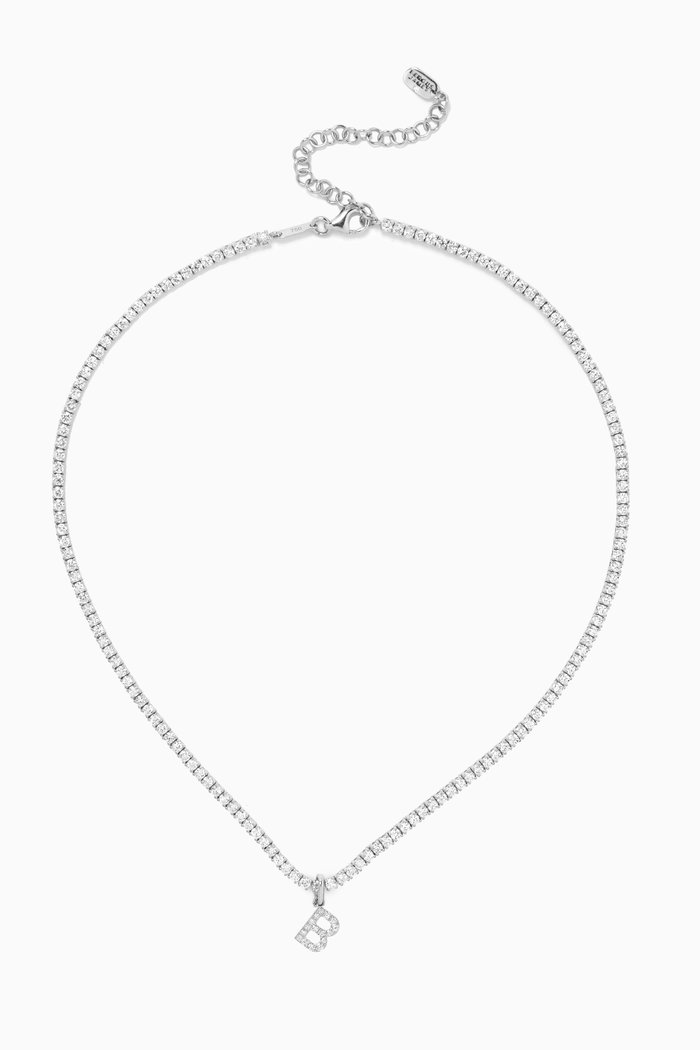 Letter ‘B’ Diamond Tennis Choker in 18kt White Gold