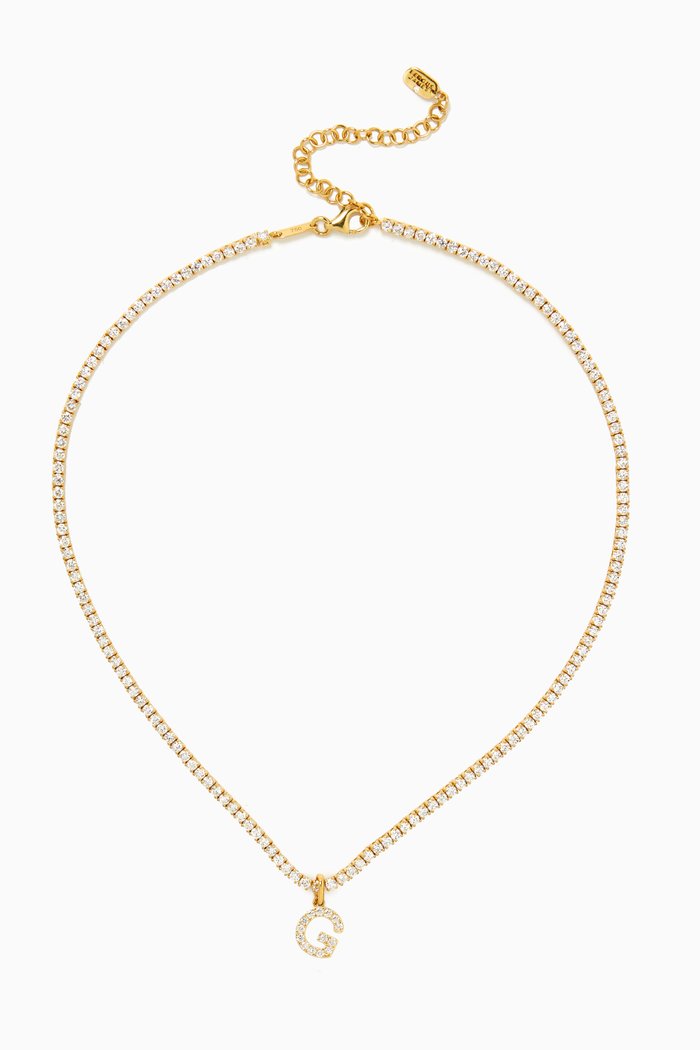 

Letter ‘G’ Diamond Tennis Choker in 18kt Gold, Neutral