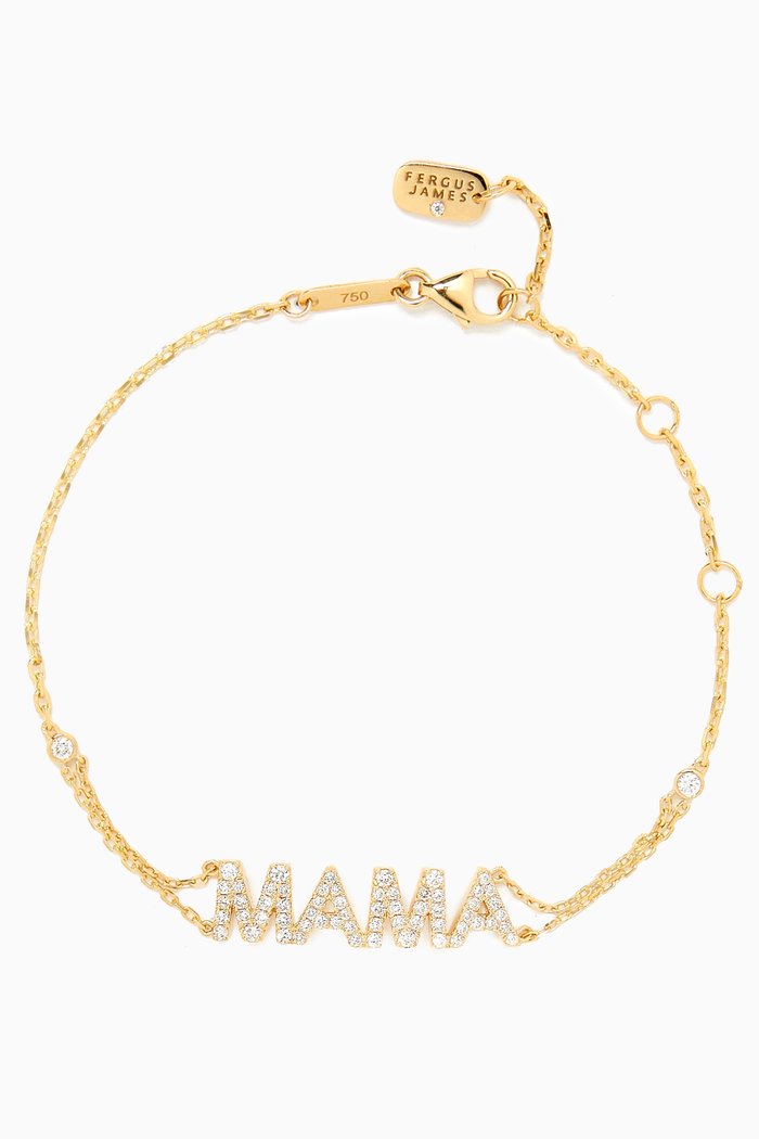 

Mama Diamond Pendant Bracelet in 18kt Gold, White
