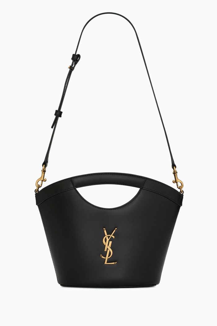 

Mini Celia Tote in Smooth Leather, Black