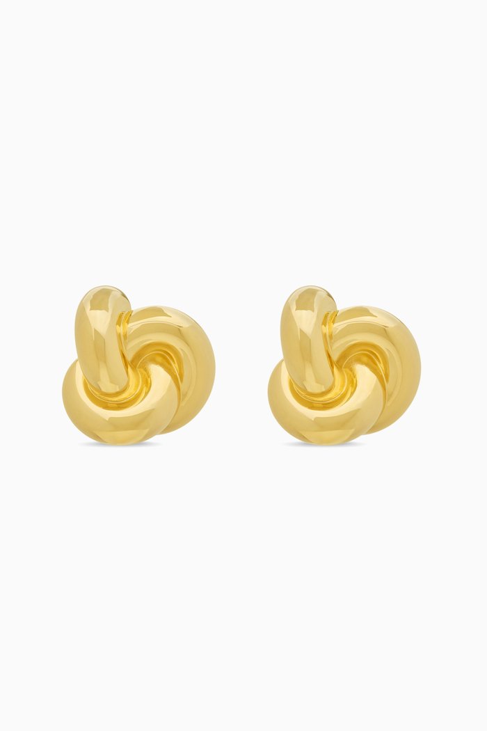 

Oversized Knot Earrings in Brass, Gold