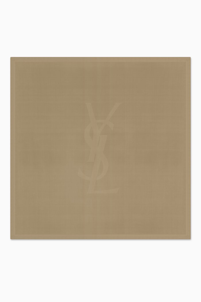 

Cassandre Square Scarf in Silk Charmeuse, Neutral