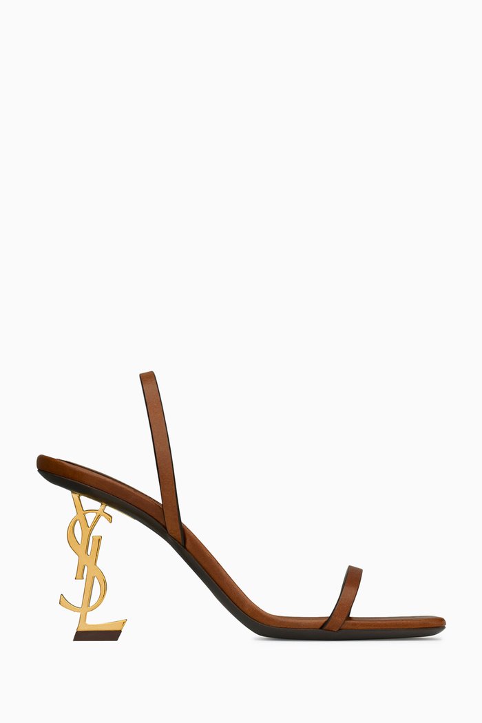 Opyum 85 Slingback Sandals in Vegetable-tanned Leather, Brown