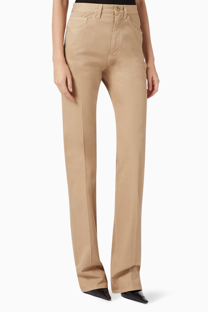 

Clyde Wide-leg Pants in Cotton, Neutral