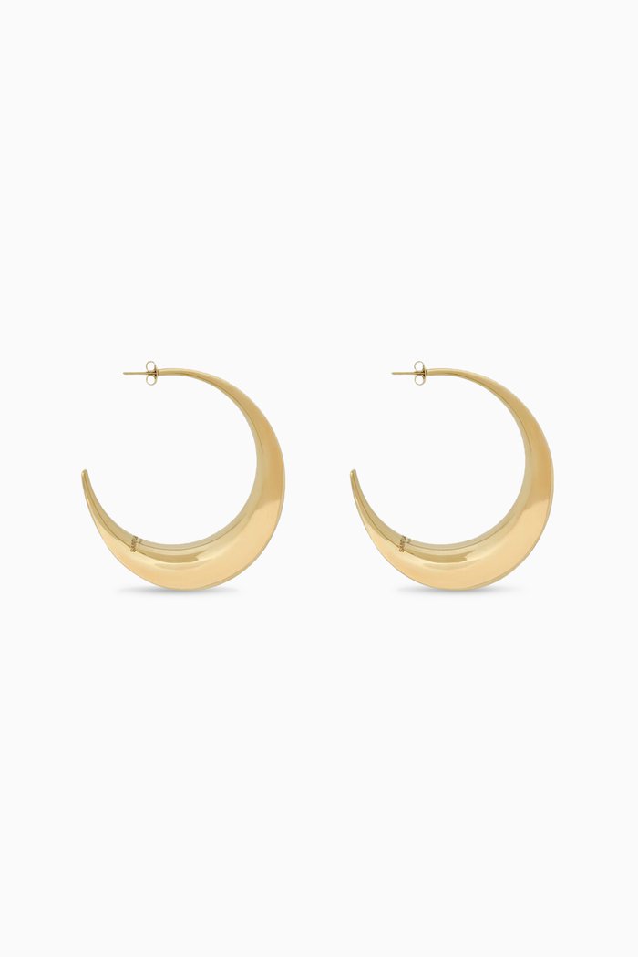 

Curved Hoop Earrings in Gold-tone Metal
