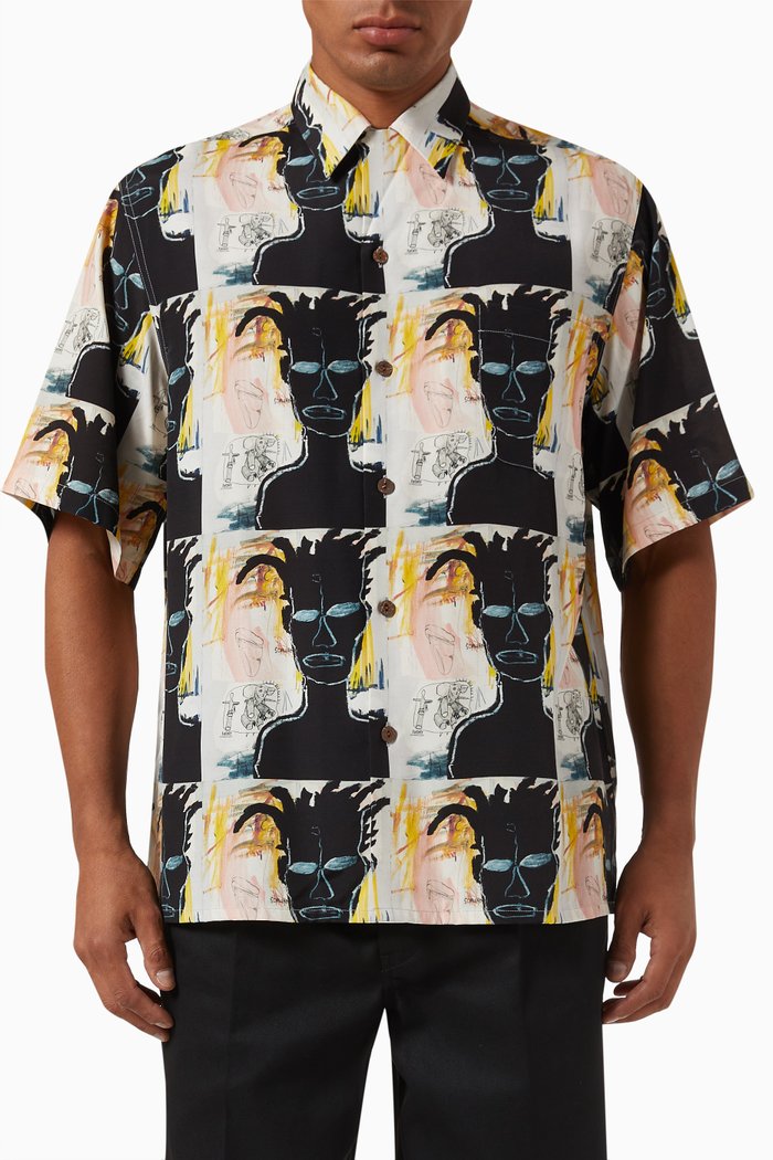 

x Jean-Michel Basquiat Hawaiian Shirt in Rayon, Multicolour