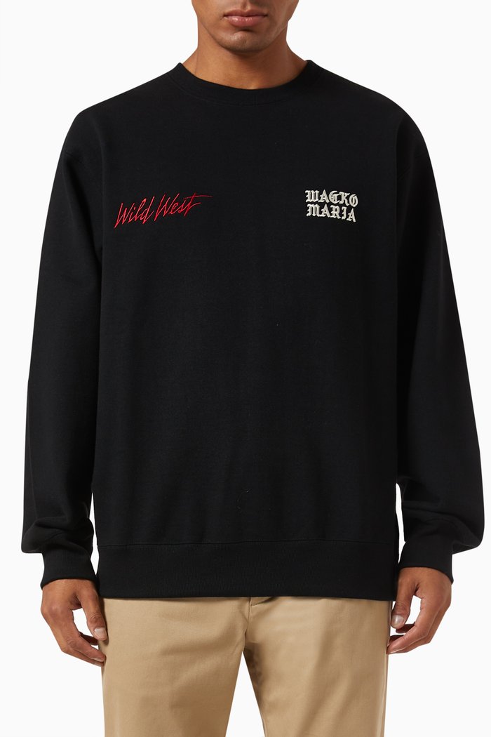 

Crew Neck Sweatshirt in Cotton, Black