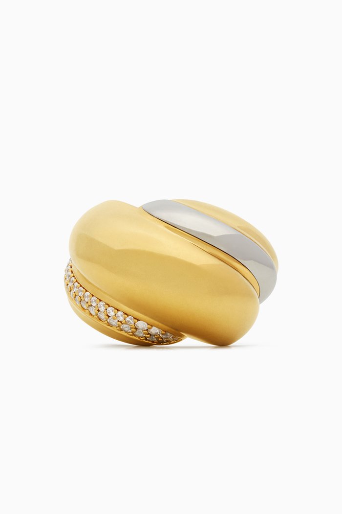

Crystal Whirlwind Ring in Metal, Gold